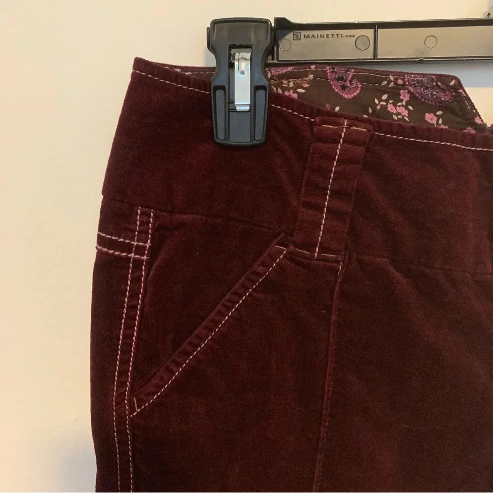 Free People Y2K Corduroy Wide Leg Low Rise Pants Berry Colored Size 4 - Picture 3 of 13